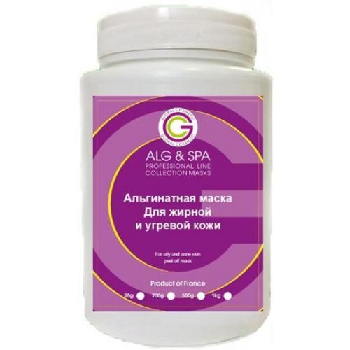 Альгінатна маска для жирної та вугрової шкіри For oily and acne skin peel off mask ALG & SPA