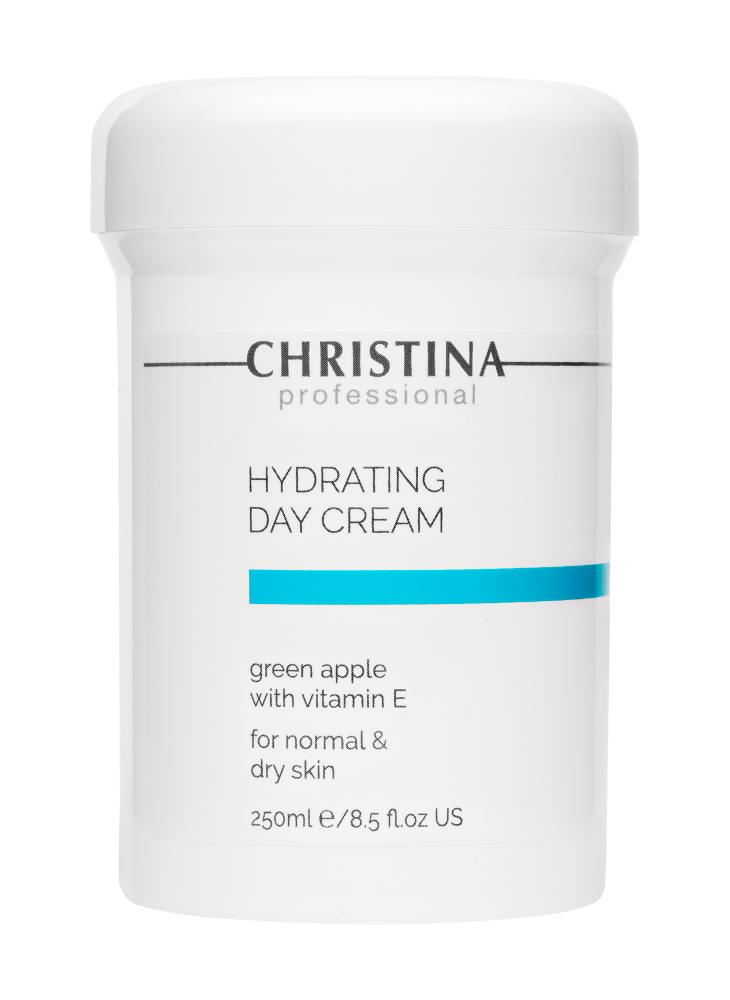 Christina Hydrating Day Cream Green Apple + Vitamin E, Зволожуючий денний крем з вітаміном Е для нормальної та сухої шкіри «Зелене яблуко», 250 мл